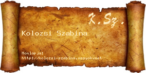 Kolozsi Szabina névjegykártya