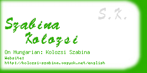 szabina kolozsi business card